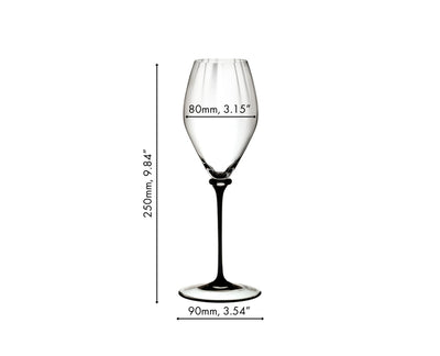 Riedel Fatto A Mano Performance Champagne - Black Stem/Clear Base