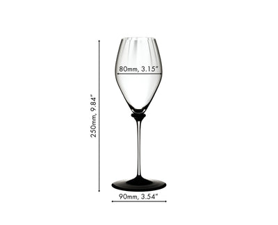 Riedel Fatto A Mano Performance Champagne - Black Base/Clear Stem