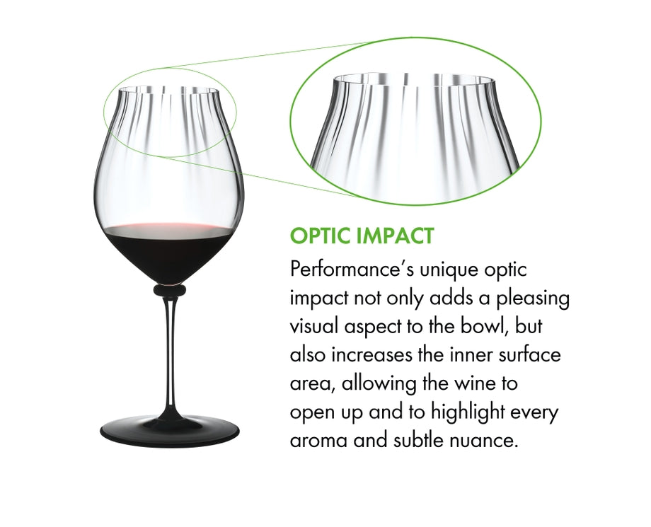 Riedel Fatto A Mano Performance Pinot Noir - Clear Stem/Black Base