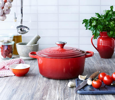 Le Creuset 5 Piece Cast Iron Cookware Set - Cerise