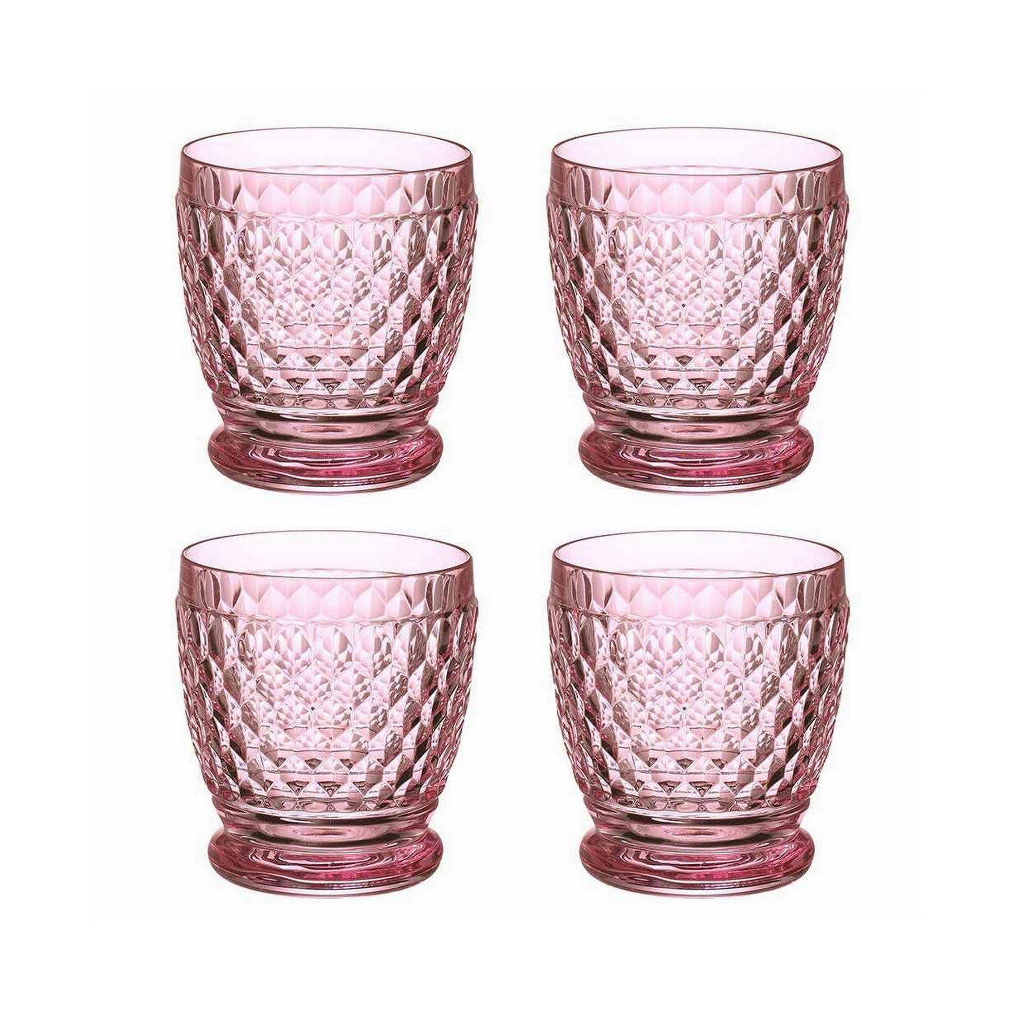 Villeroy & Boch Boston Colored DOF / Tumbler Glasses, Set of 4, Rose, 11 oz
