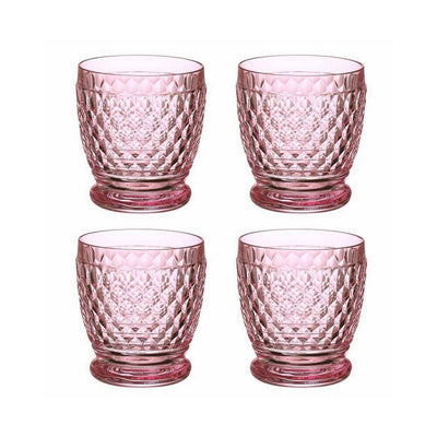 Villeroy & Boch Boston Colored DOF / Tumbler Glasses, Set of 4, Rose, 11 oz