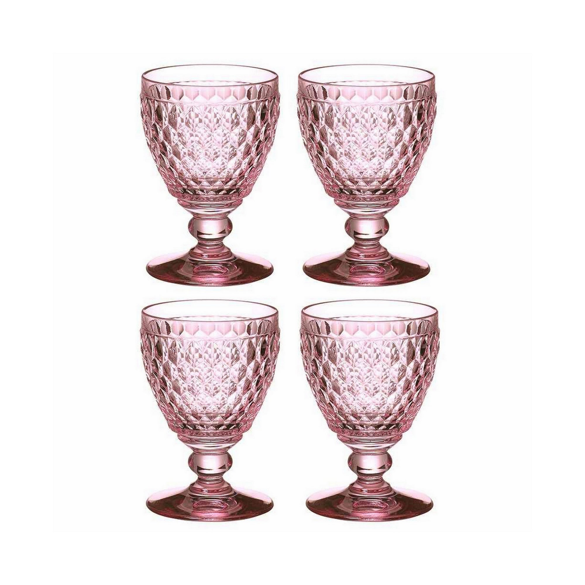 Villeroy & Boch Boston Colored Water Goblet Glasses, Set of 4,  Rose,  14 oz