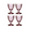 Villeroy & Boch Boston Colored Wine Glasses, Set of 4,  Rose,  11 oz