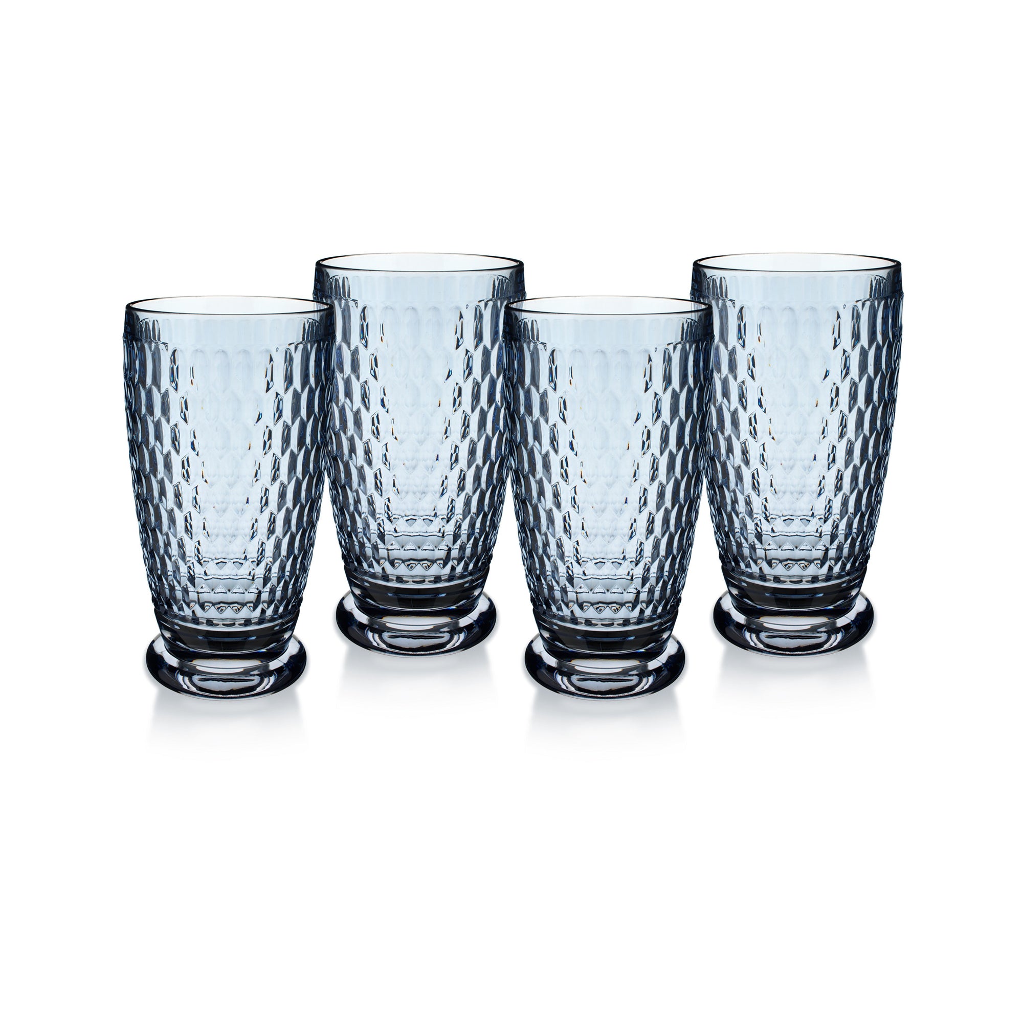 Villeroy & Boch Boston Colored Highball / Tumbler Glasses, Set of 4, Blue, 13.5 oz