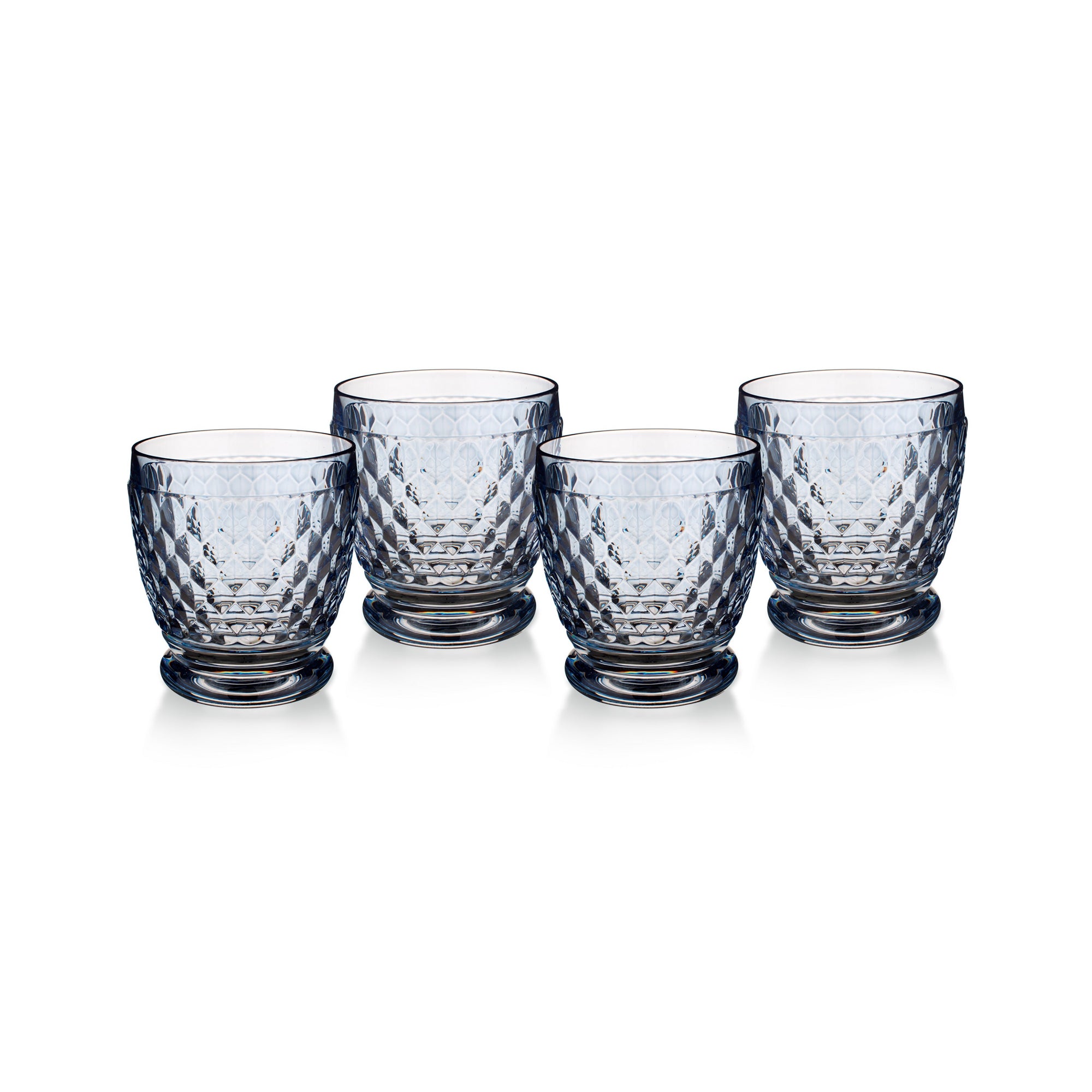 Villeroy & Boch Boston Colored DOF / Tumbler Glasses, Set of 4, Blue, 11 oz