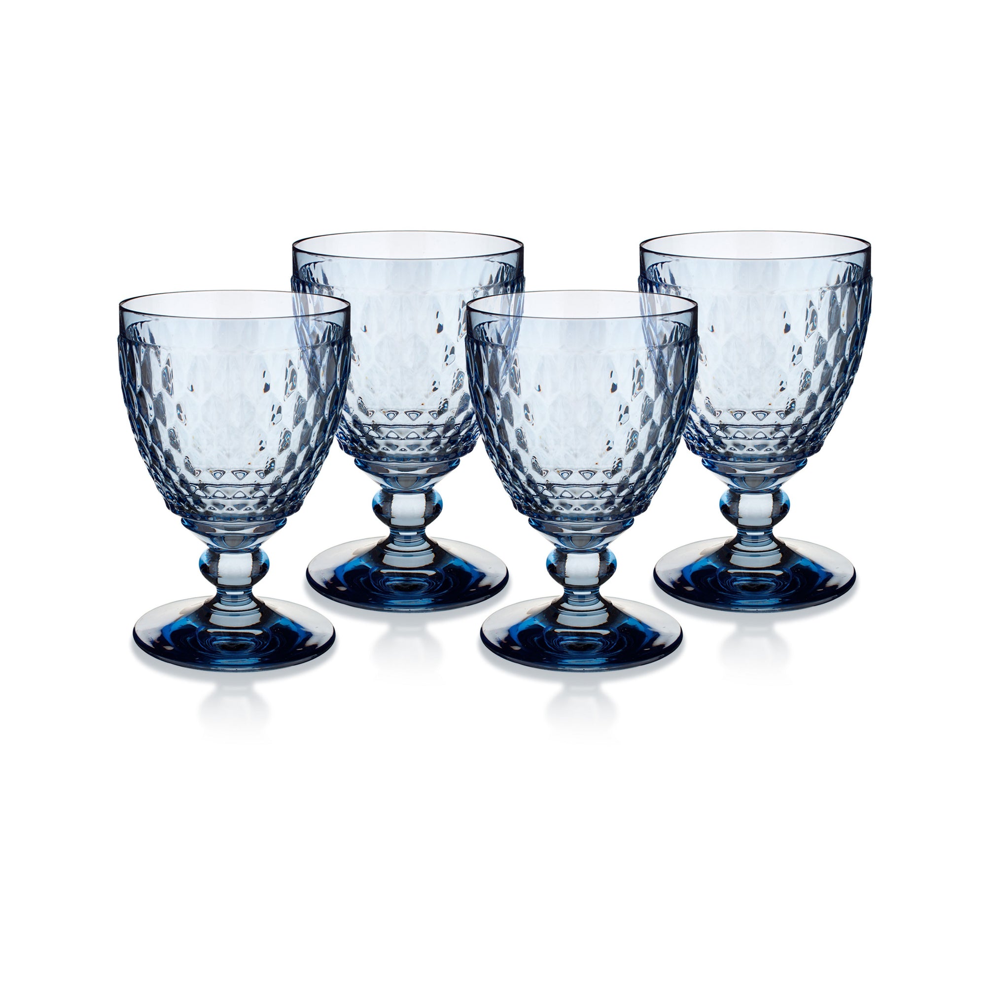 Villeroy & Boch Boston Colored Water Goblet Glasses, Set of 4, Blue, 14 oz