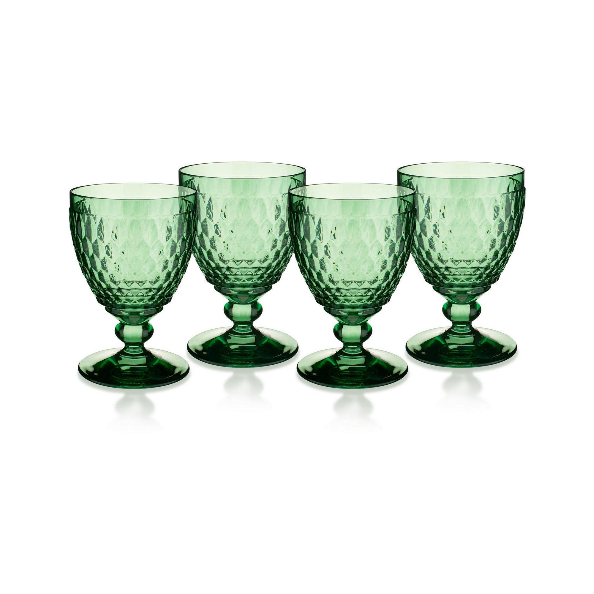 Villeroy & Boch Boston Colored Red, Wine Glasses, Set of 4, Green, 11 oz