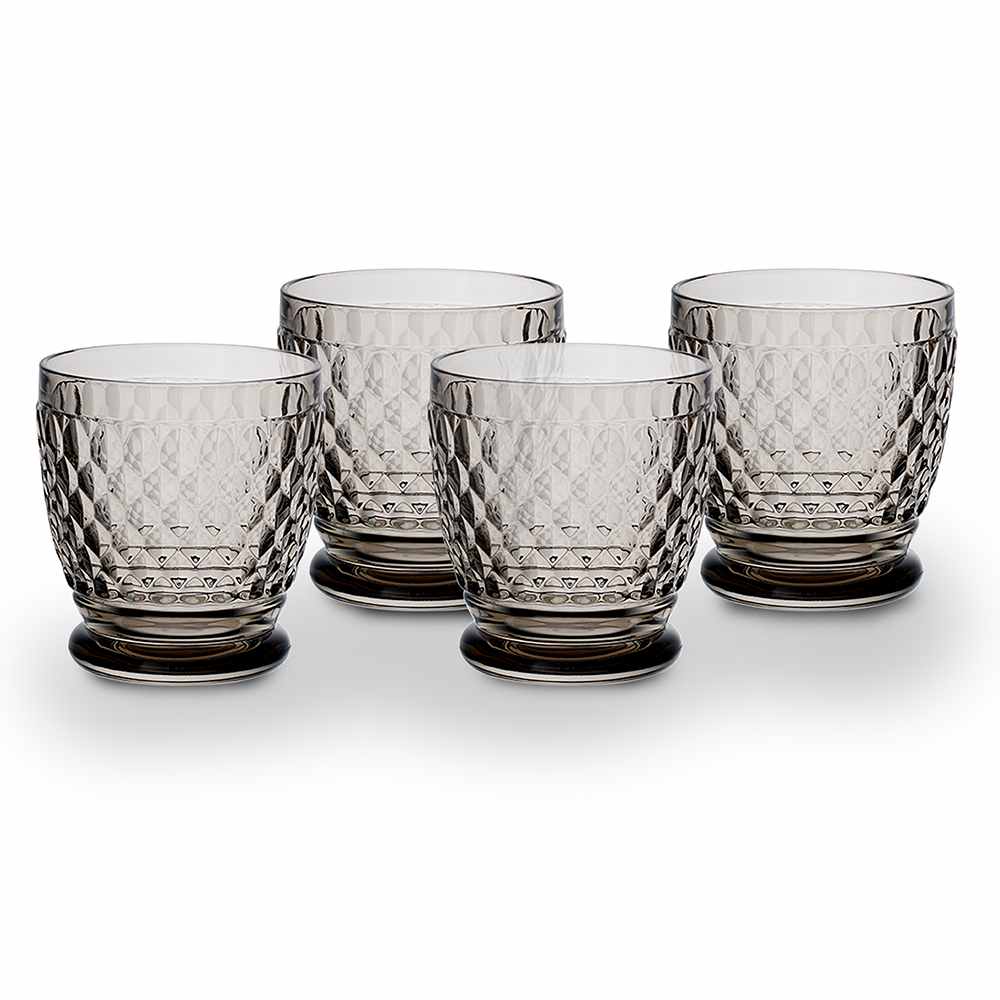 Villeroy & Boch Boston Colored DOF / Tumbler Glasses, Set of 4, Smoke, 11 oz