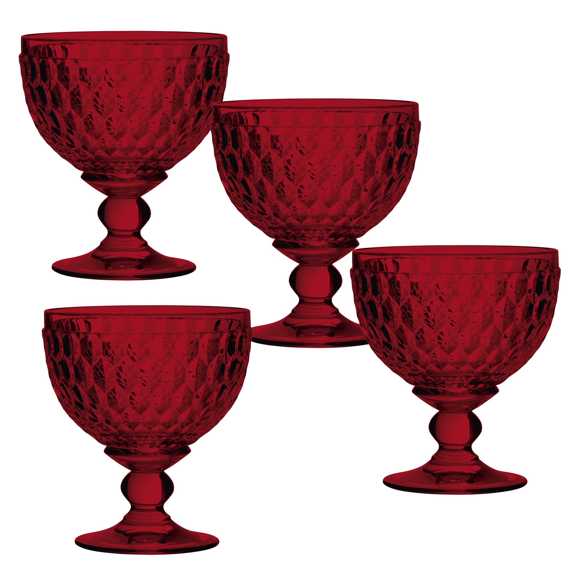 Villeroy & Boch Boston Colored Champagne / Dessert Bowls, Set of 4, Red, 13.5 oz