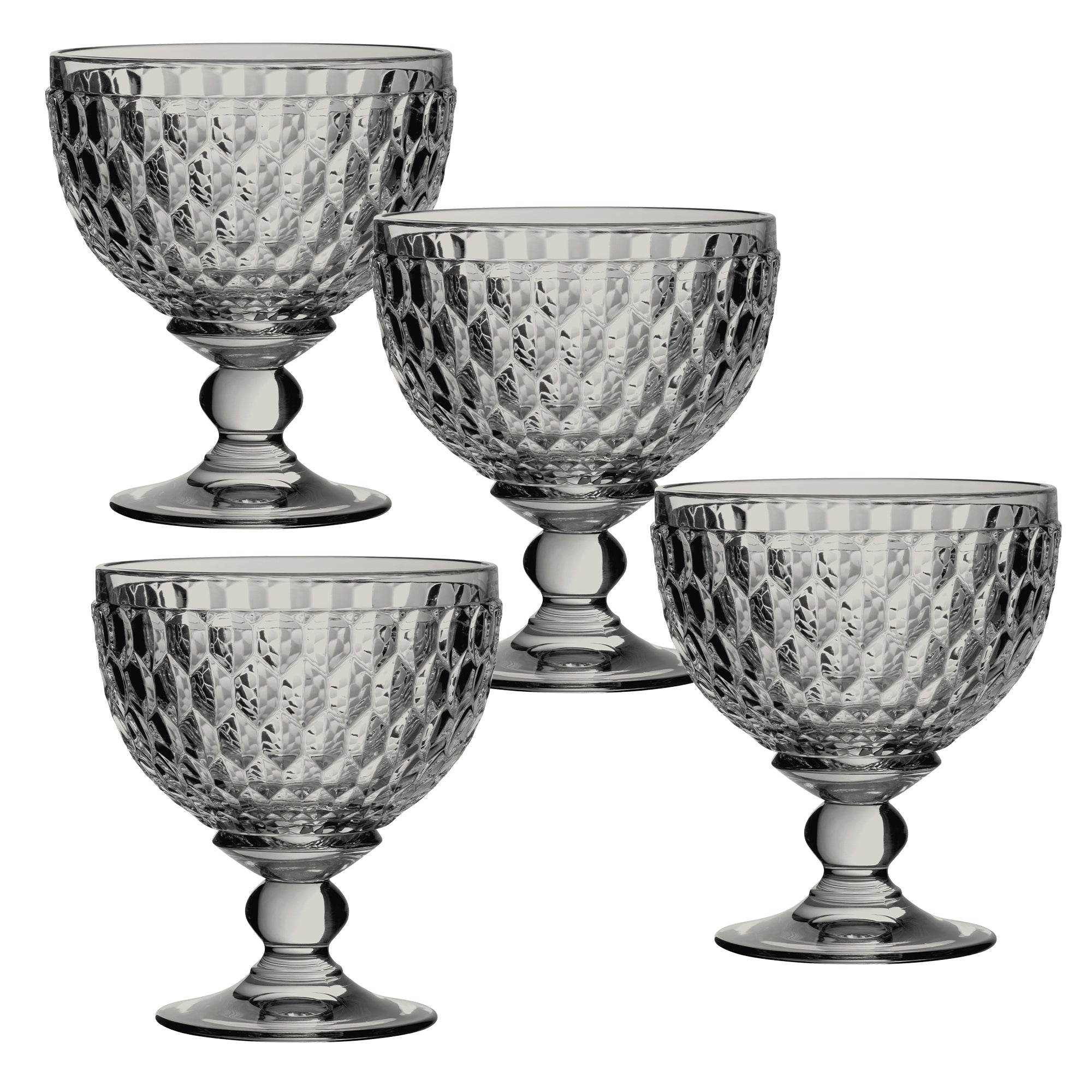 Villeroy & Boch Boston Colored Champagne / Dessert Bowl Glasses, Set of 4, Smoke, 13.5 oz