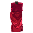 True Fabrications Red Satin Wine Bag