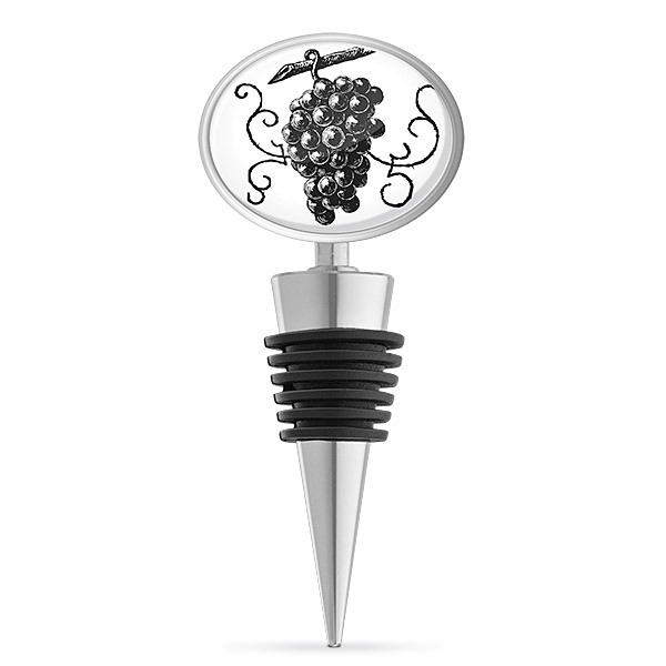 Engraved Grapes Enamel Bottle Stopper