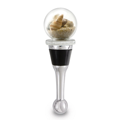 Shell Medley Glass Ball Bottle Stopper