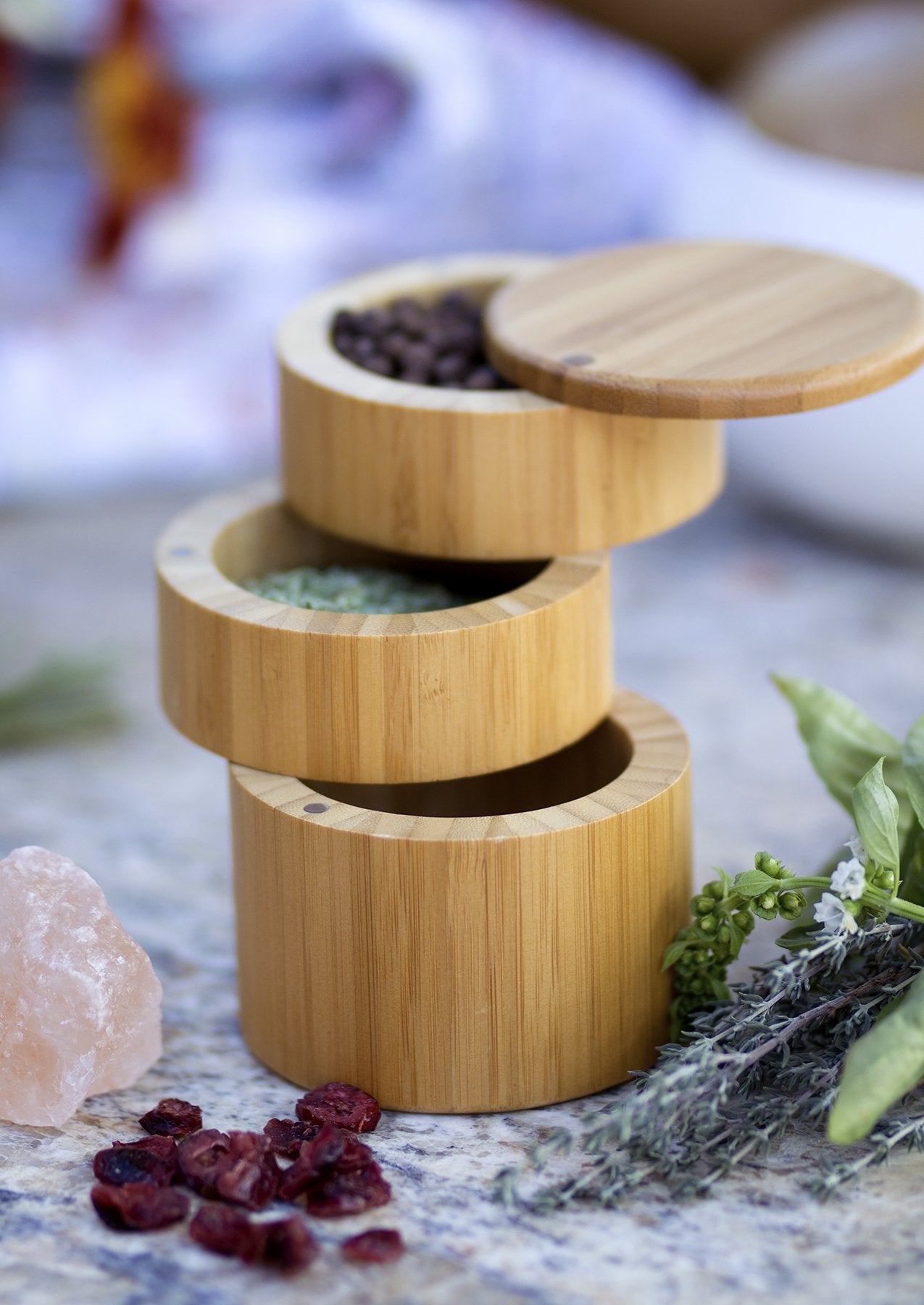 Totally Bamboo 3 Tier Salt Box