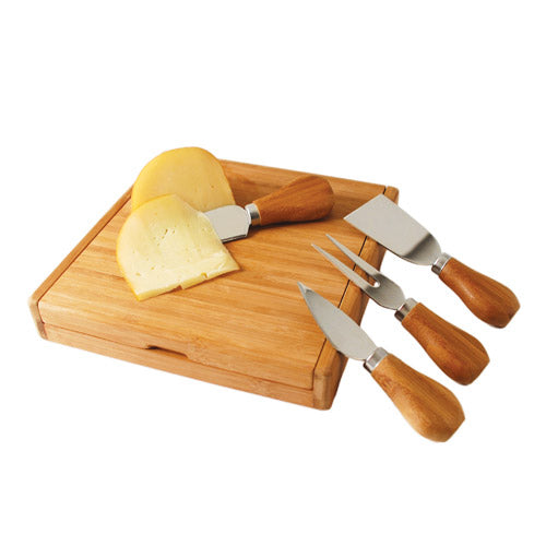True Fabrications Bamboo Cheese Board and Tool Set