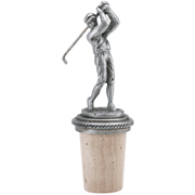 True Fabrications Pewter Golfer Bottle Stopper