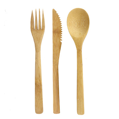 Totally Bamboo 12-Piece Bamboo Flatware Set with Portable Storage Case