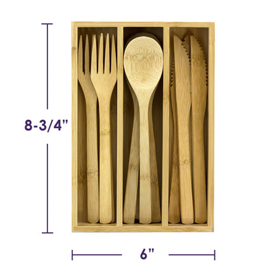 Totally Bamboo 12-Piece Bamboo Flatware Set with Portable Storage Case