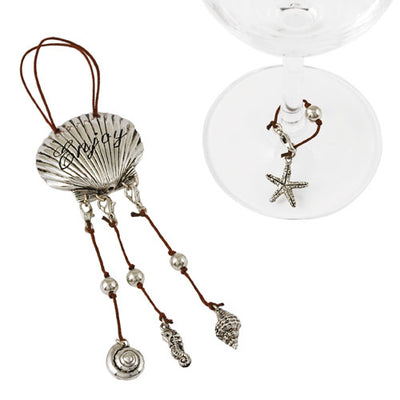 True Fabrications Shell Bottle Necklace Wine Charms