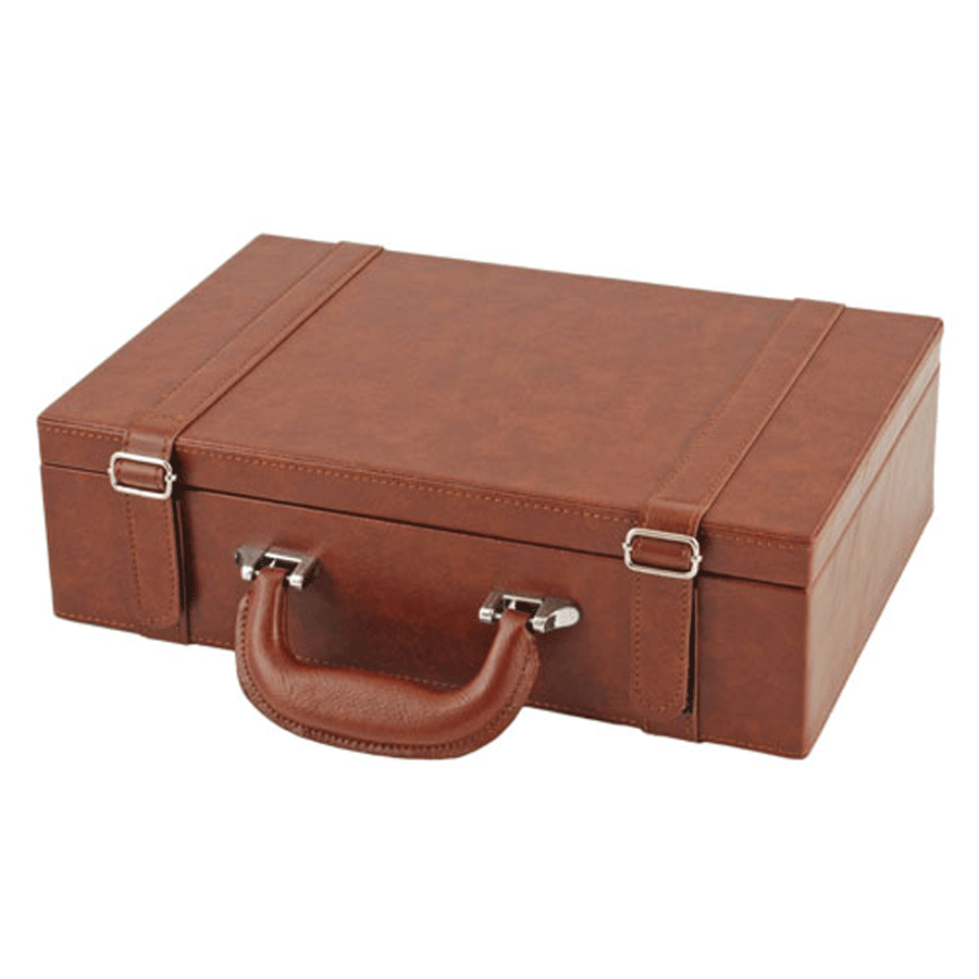 True Fabrications Bowery Wine Suitcase 2 Bottle Box
