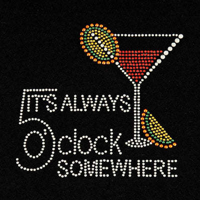 True Fabrications 5 O'Clock Somewhere Rhinestone T-Shirt