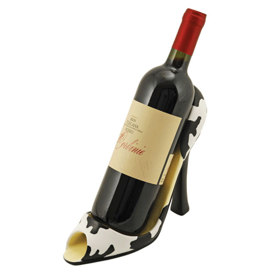 True Fabrications Black and White High Heel Bottle Holder