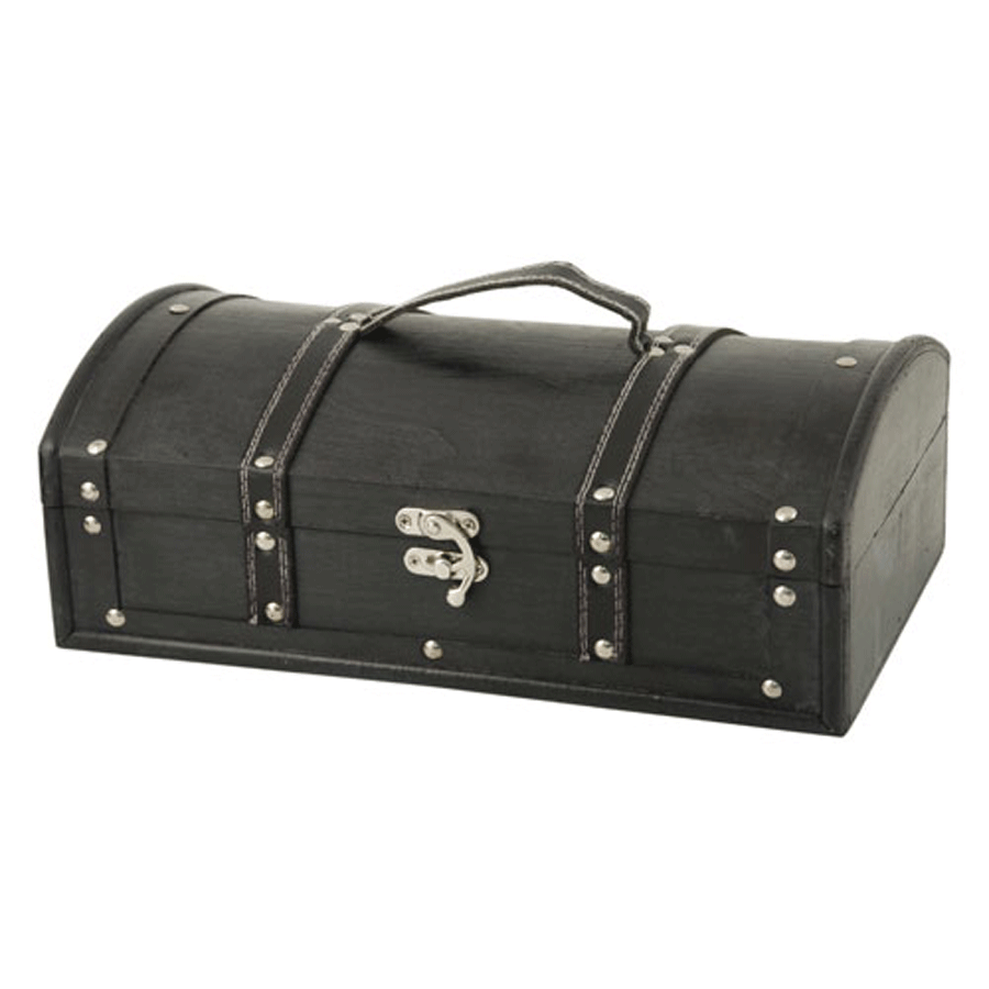 True Fabrications 2-Bottle Antique Black Wine Box