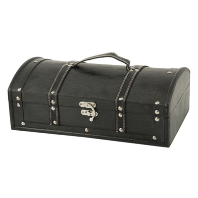 True Fabrications 2-Bottle Antique Black Wine Box