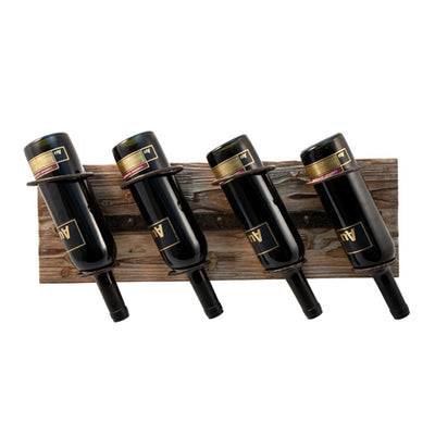 True Fabrications Rustic Country Wood and Metal Wine Rack