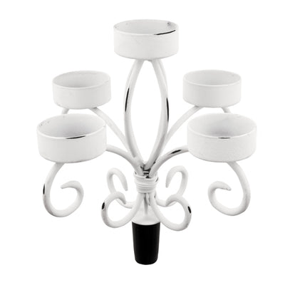 True Fabrications Shabby Chic Wine Bottle Candelabra