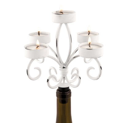 True Fabrications Shabby Chic Wine Bottle Candelabra