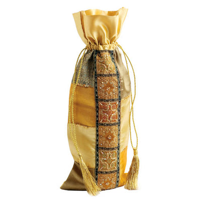 True Fabrications Gilded Tassel Crown Jewels Wine Bag