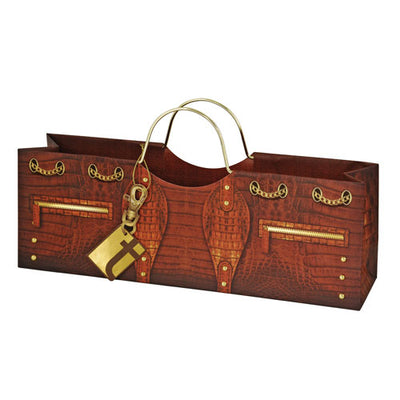 True Fabrications Croc Wine Purse Bag