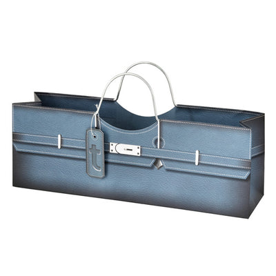 True Fabrications Blue Purse Wine Bag
