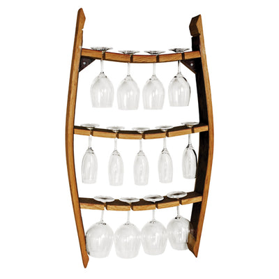 True Fabrications Brown Barrel Wall-Mounted Glass Rack