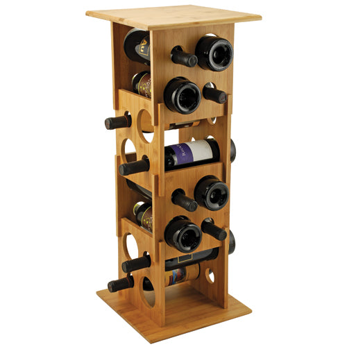 True Fabrications Deco Tower - Stackable Bamboo Wine Rack