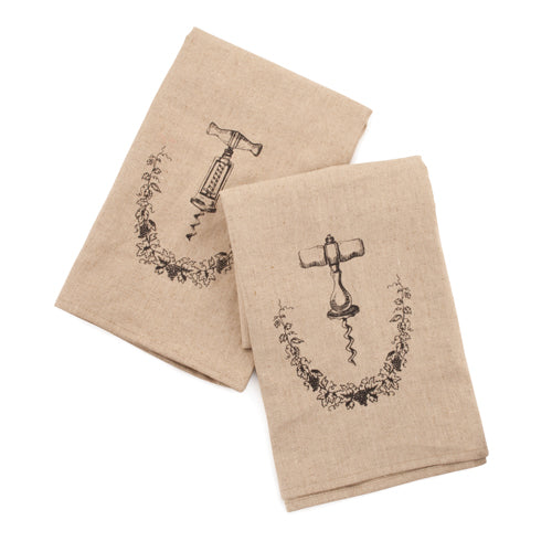 True Fabrications Grapevine: Corkscrew Icon Towel Set