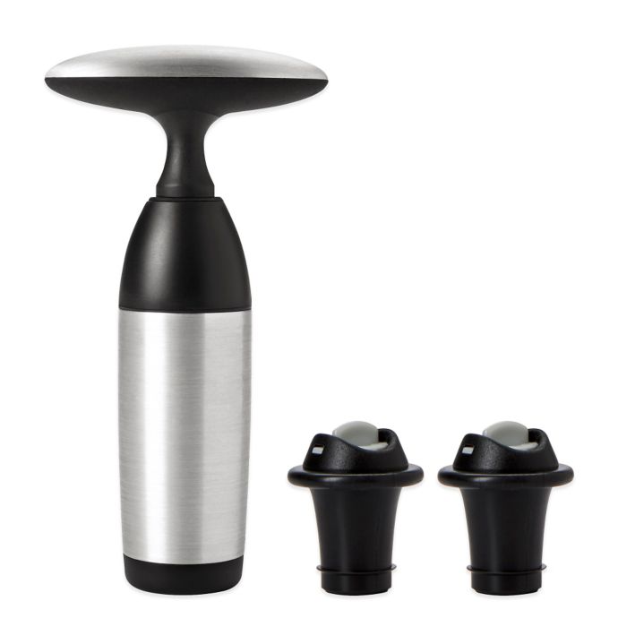 OXO SteeL Vacuum Wine Preserver with 2 Stoppers