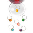 True Fabrications Glass Swirly Ball Wine Charms
