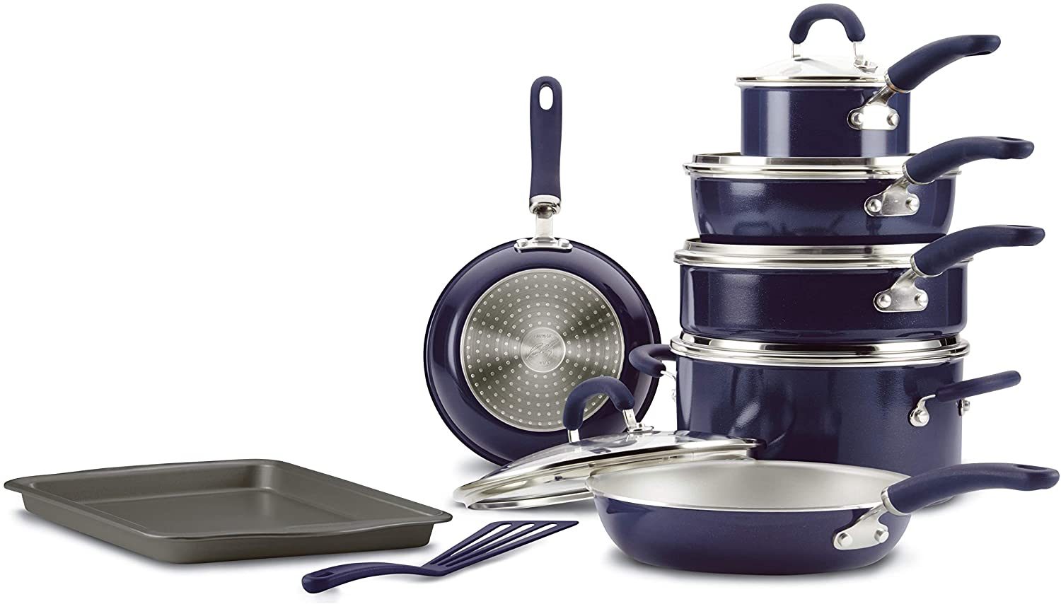 Rachael Ray Create Delicious Nonstick Cookware Pots and Pans Set, 13 Piece, Purple Shimmer