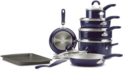 Rachael Ray Create Delicious Nonstick Cookware Pots and Pans Set, 13 Piece, Purple Shimmer