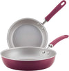 Rachael Ray Create Delicious 2 Piece Nonstick Skillet Set, Burgundy Shimmer