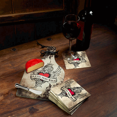 Bless This Wine Cheese Server - Large