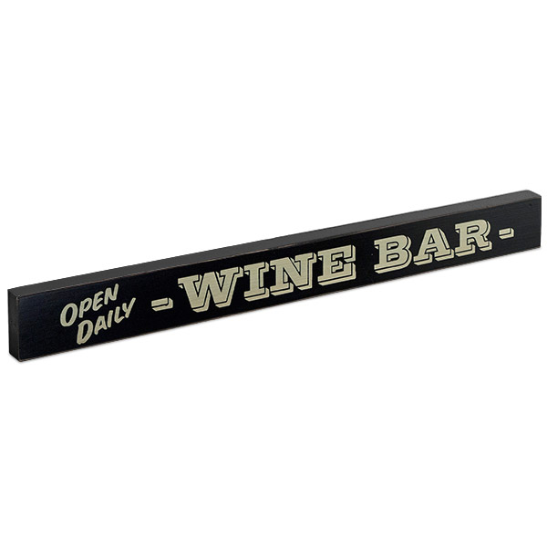 Wine Bar- Open Daily Large Wood Block Sign