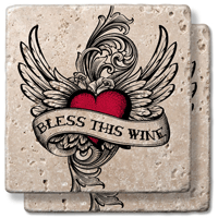 Winged Heart Stone Coaster Set