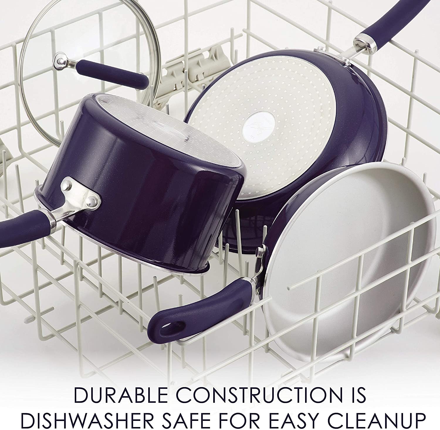 Rachael Ray Create Delicious Nonstick Cookware Pots and Pans Set, 13 Piece, Purple Shimmer