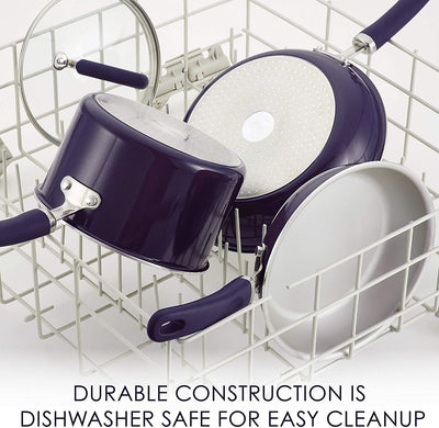 Rachael Ray Create Delicious Nonstick Cookware Pots and Pans Set, 13 Piece, Purple Shimmer