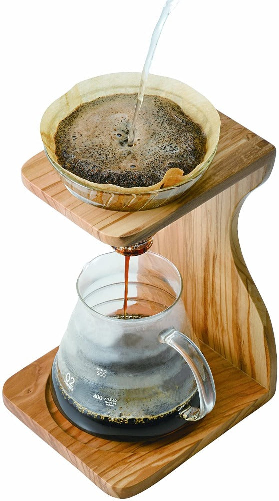 Hario V60 Olive Wood Stand Set