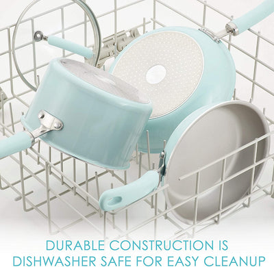 Rachael Ray Create Delicious 2 Piece Nonstick Skillet Set, Light Blue Shimmer